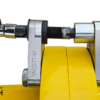 Mechanical valve-out spreader kit that connects two yellow pipe flanges, closed