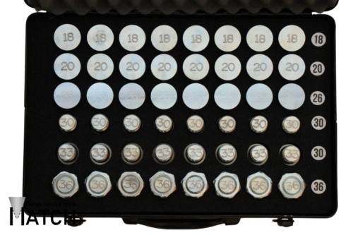 Pins set 18,20,26,30,33,36mm for mechanical valve-out spreaders